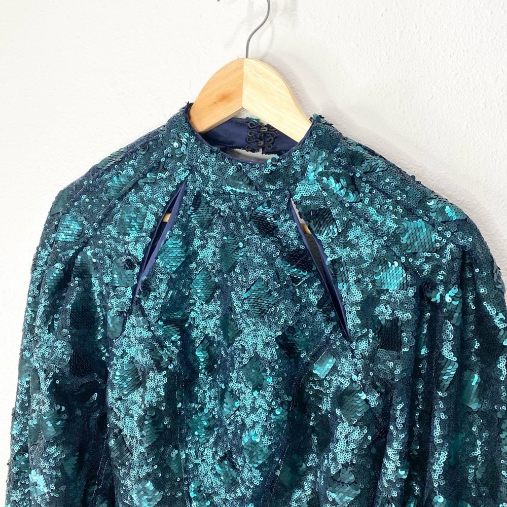 Free People Green Chante's Holiday Dress 4 - Picture 5 of 10